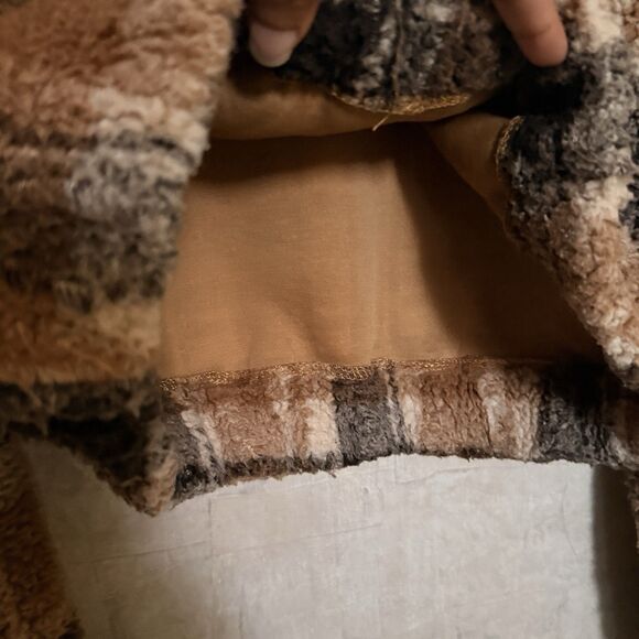 3/$25 zaful sweater Cropped Medium S brown black neutrals 21" bust A4 - Picture 7 of 10